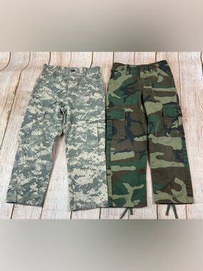 Boys Military Trooper Camo Cargo Pants Size 6 Lot Of 2 Bundle